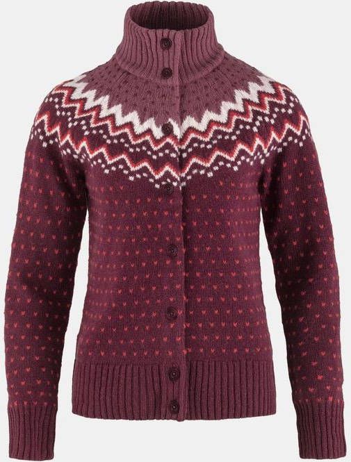 Fjä, llrä, ven Ö, vik Knit Cardigan Dames Vest Donkerrood