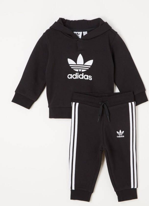 Adidas Adicolor Hooded Baby Tracksuits Black Katoen Fleece