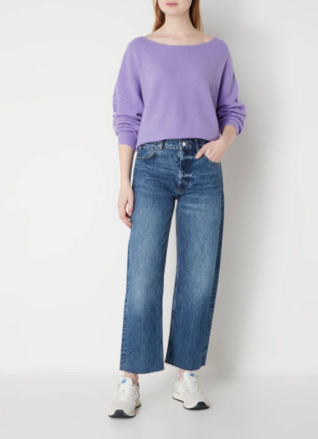 American vintage Damsville fijngebreide trui in wolblend met boothals