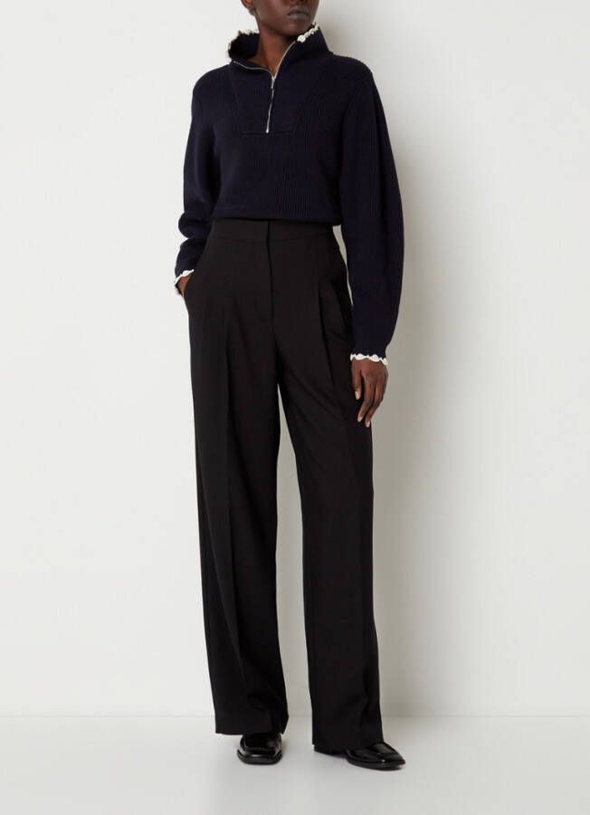 BA&SH Omid ribgebreide trui in wolblend met halve rits