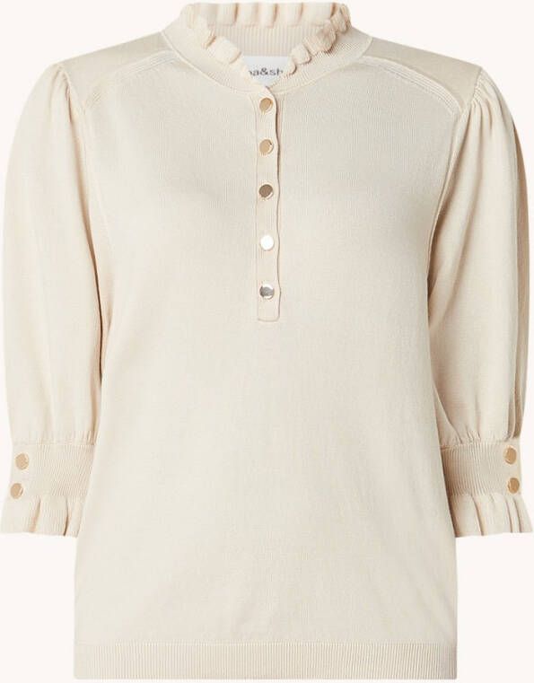 BA&SH Sera fijngebreide pullover met ruches