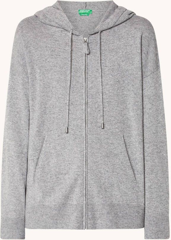 Benetton Fijngebreid vest in kasjmierblend met capuchon