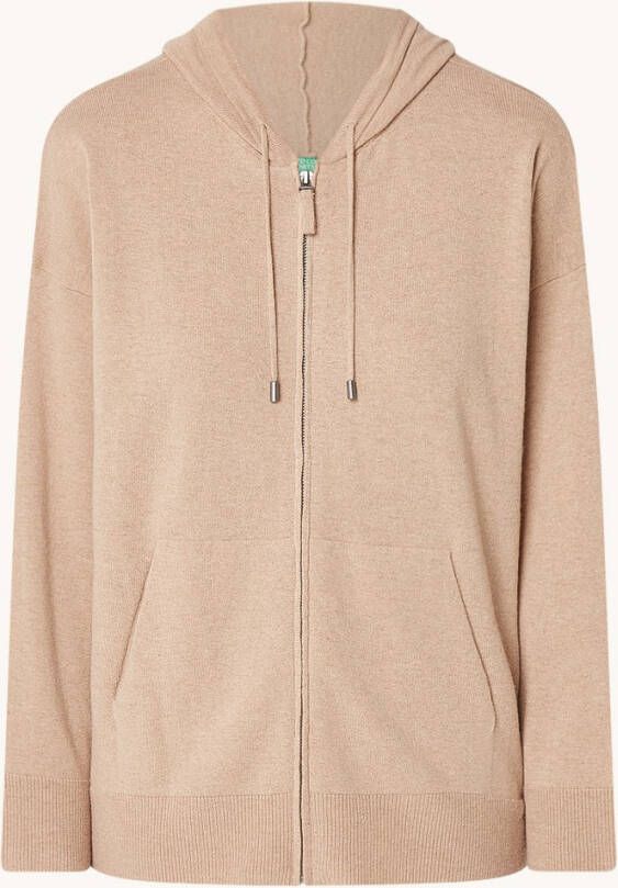 Benetton Fijngebreid vest in kasjmierblend met capuchon