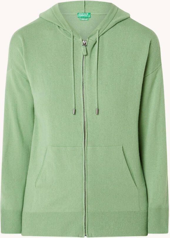 Benetton Fijngebreid vest in kasjmierblend met capuchon