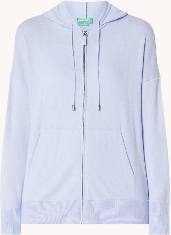 Benetton Fijngebreid vest in kasjmierblend met capuchon