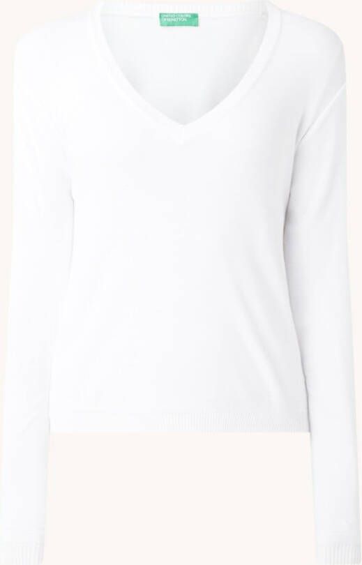 United Colors of Benetton Trui met V hals in tijdloze look met veelzijdige inzetsmogelijkheden