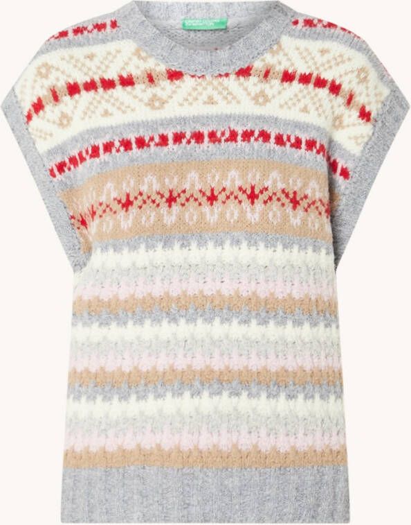 Benetton Grofgebreide spencer in wolblend met ingebreid patroon