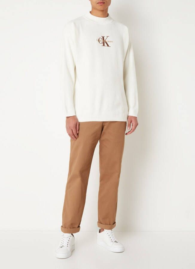 Calvin Klein Ribgebreide trui met logoborduring