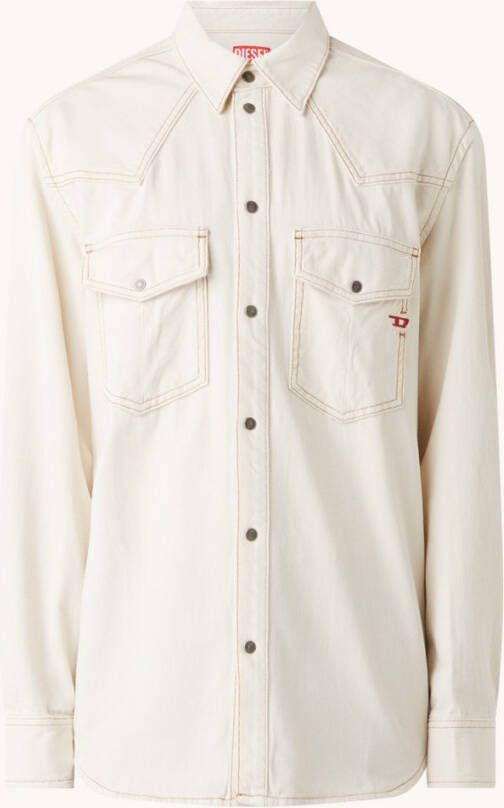 Diesel D Ocean overshirt van denim met klepzakken