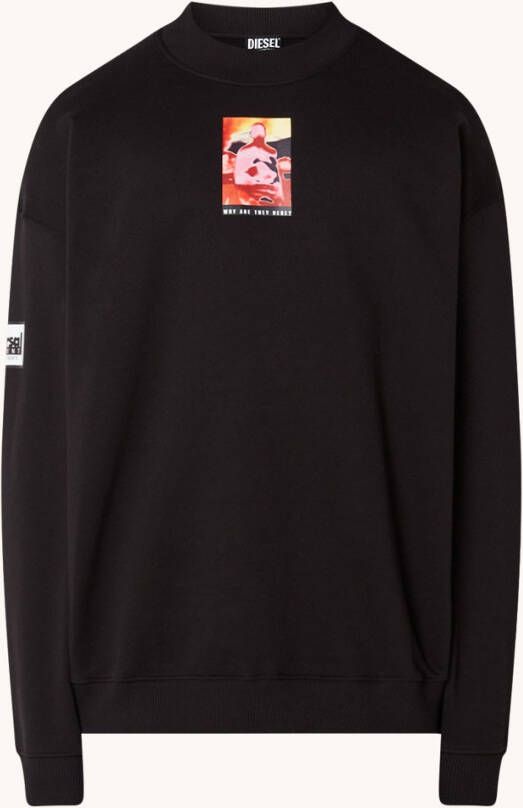 Diesel S MARIS E1 sweater met front en backprint