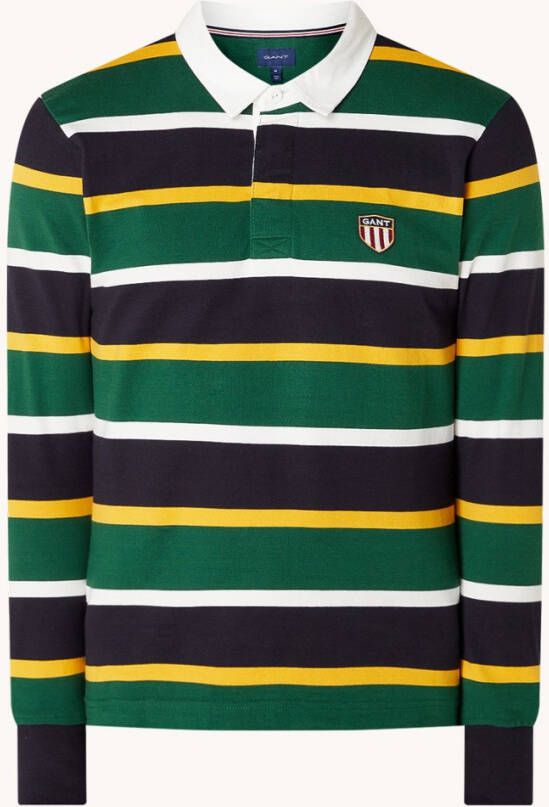 Gant D1 regular fit polo met streepprint en logoborduring