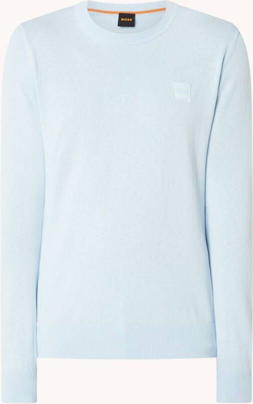 Hugo Boss Katoural fijngebreide trui in kasjmierblend met structuur