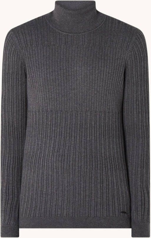 Hugo Boss Smaxo ribgebreide coltrui in wolblend
