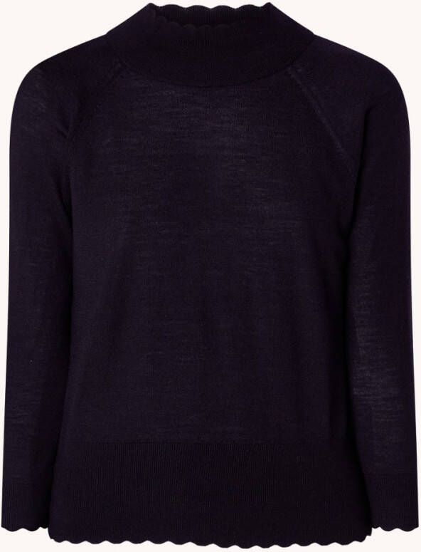 L.K.Bennett L K Bennett Betty fijngebreide trui van merino wol met geschulpte zoom