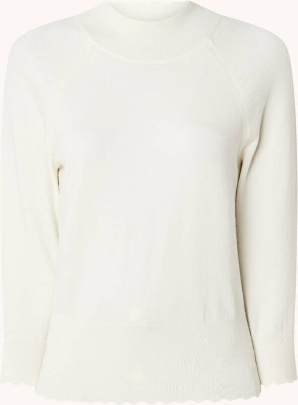 L.K.Bennett L K Bennett Betty fijngebreide trui van merino wol met geschulpte zoom