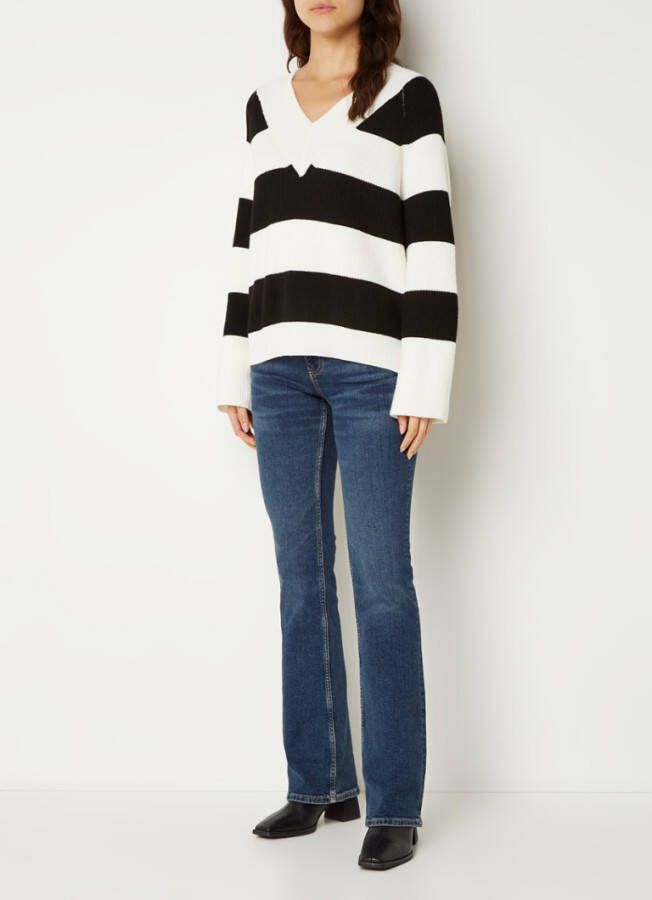Mango Beauty ribgebreide trui met streepprint