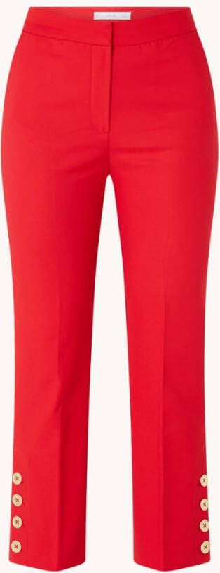 Mango Gold high waist straight fit cropped pantalon met knoopdetail