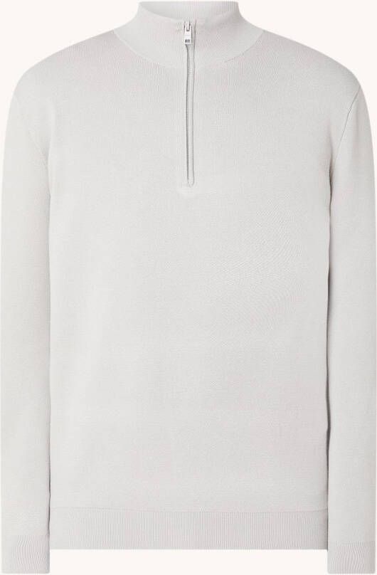 Mango Luxusp trui met opstaande kraag en halve rits