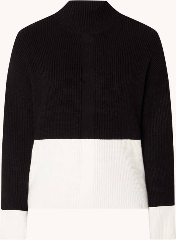 Mango Mangus ribgebreide trui met col