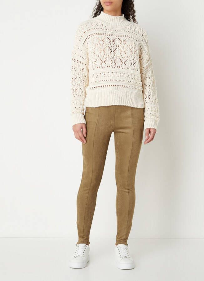 Mango Montana grofgebreide trui met opengewerkte details