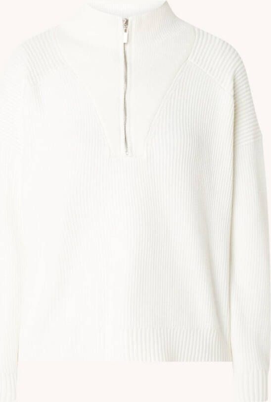 Mango Opisa ribgebreide trui met halve rits