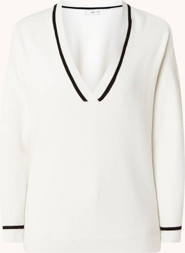 Mango Versi fijngebreide oversized trui met V hals