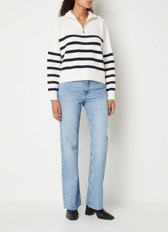 Mango Rizo ribgebreide trui met streepprint