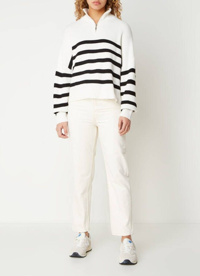 Mango Rizo ribgebreide trui met streepprint