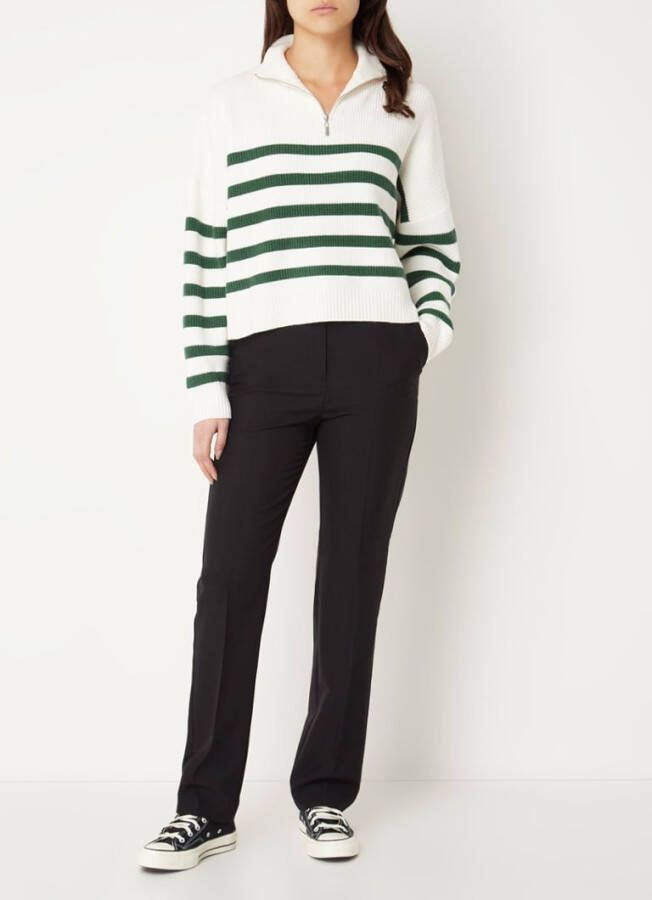 Mango Rizo ribgebreide trui met streepprint