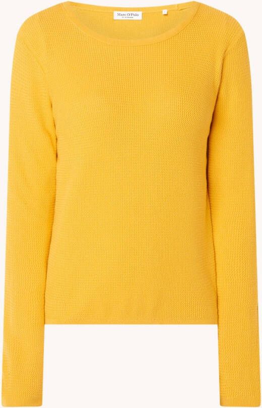 Marc O'Polo Fijngebreide pullover van katoen met ronde hals