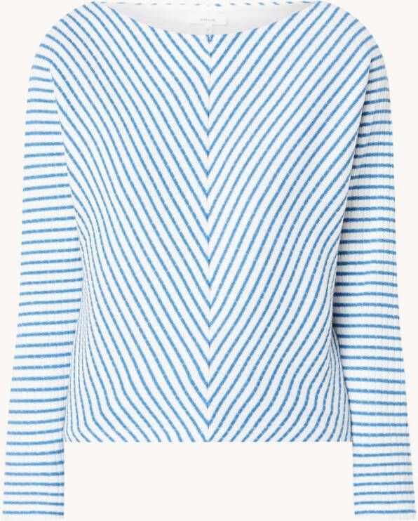 Opus Gavna fijngebreide pullover met streepprint