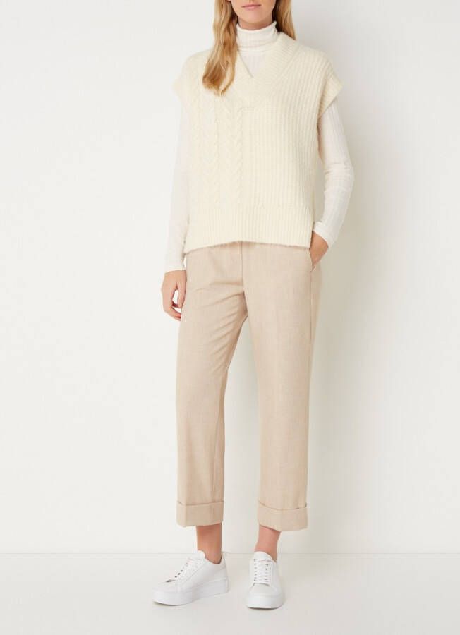 Opus Oversized kabelgebreide spencer in alpaca wolblend