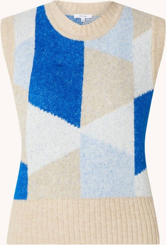 Opus Petje spencer in alpaca wolblend met ingebreid patroon