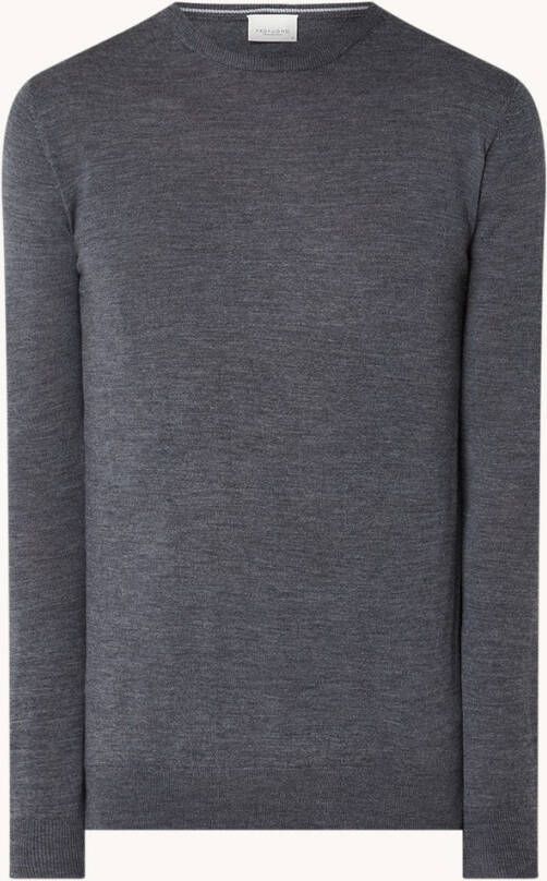 Profuomo Fijngebreide pullover in merino wolblend