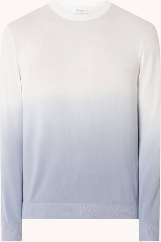 Profuomo Fijngebreide pullover met dip dye dessin