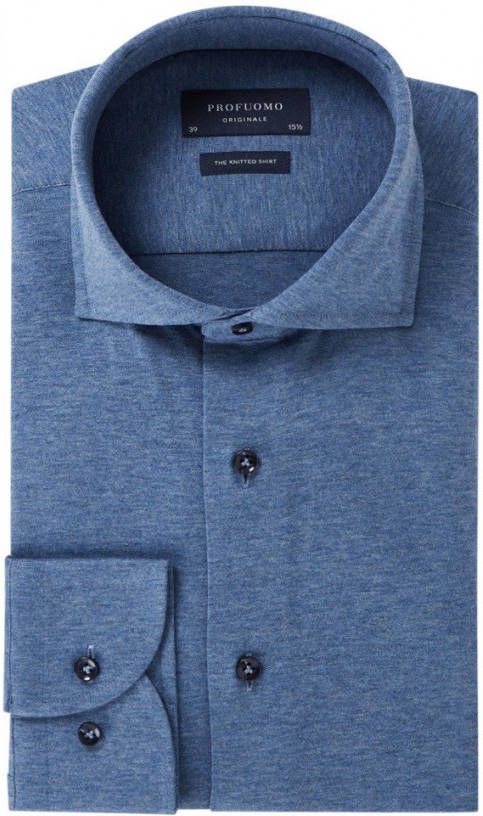 Profuomo Originale Slim Fit Jersey shirt donkerblauw, Melange