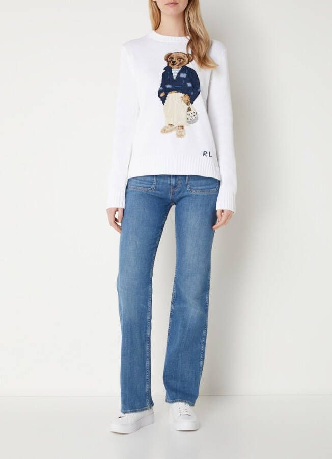 Polo Ralph Lauren Trui met ronde hals in tricot van zuiver katoen, beer motief