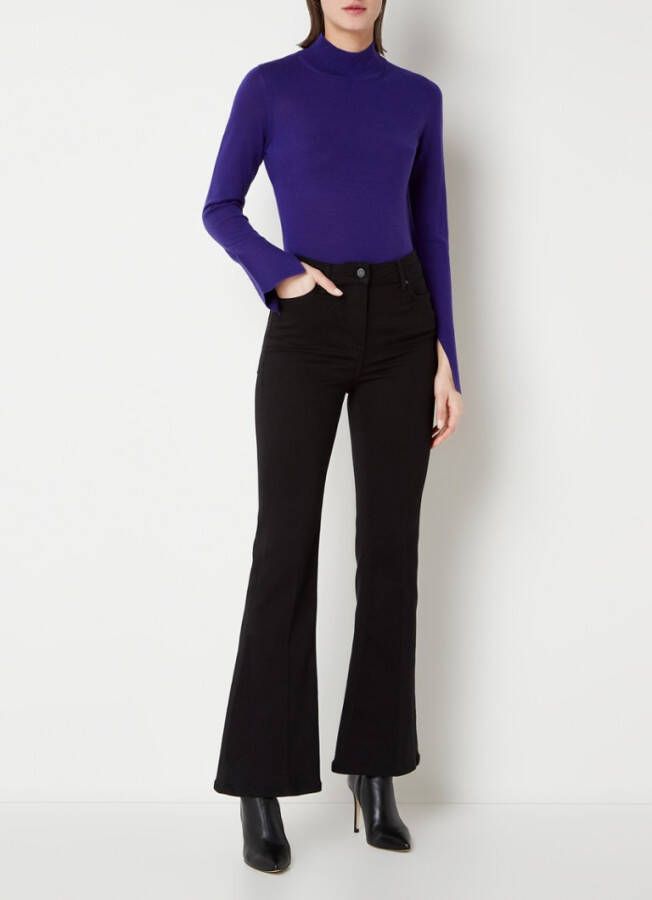 REISS Sasha fijngebreide trui van merino wol met opstaande kraag