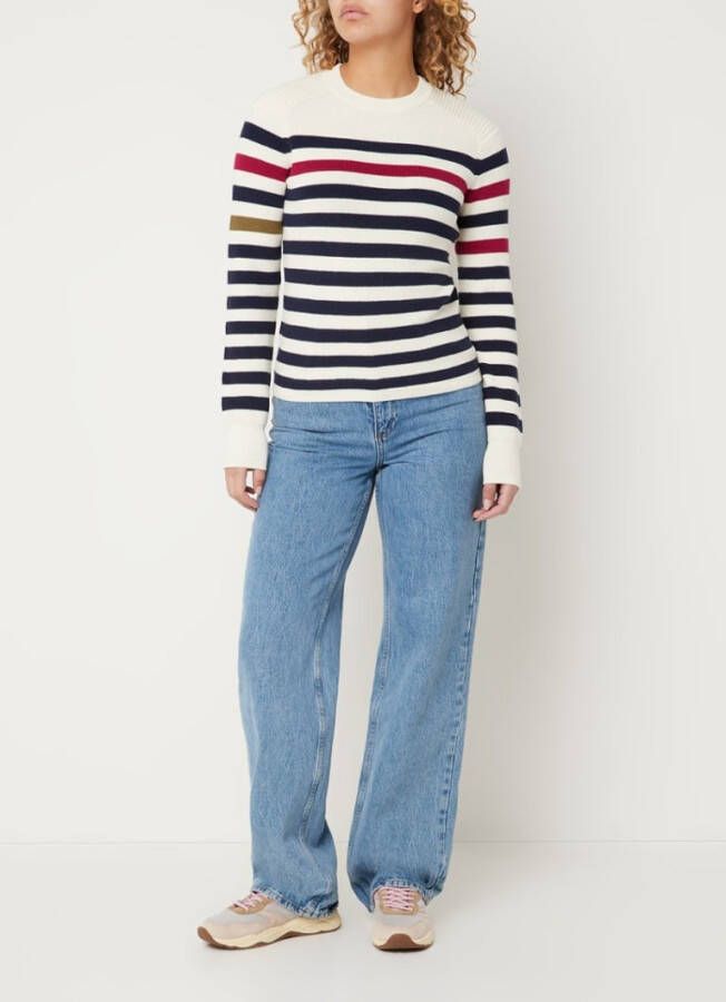Scotch & Soda Fijngebreide sweater van biologisch katoen met streepprint
