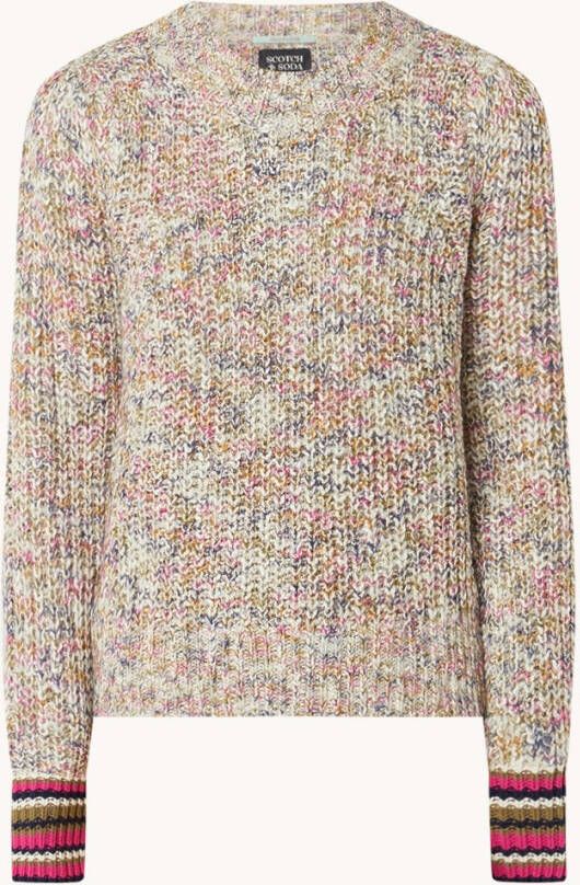 Scotch & Soda Grofgebreide trui in wolblend met gemê, leerd dessin