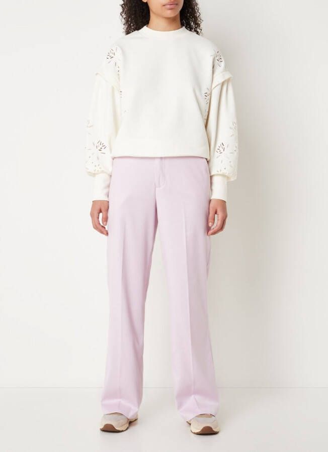 Scotch & Soda Oversized sweater met geborduurde details en pofmouwen