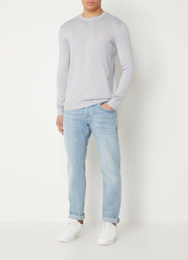 Scotch & Soda Grijze Trui Essentials Ecovero Viscose blend Crewneck Pullover