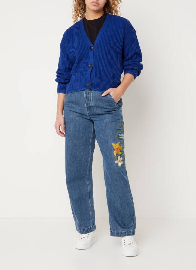 Scotch & Soda Ribgebreid vest van biologisch katoen