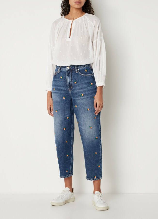 Scotch & Soda Witte Blouse Tie Front Easy Volume Dobby Blouse