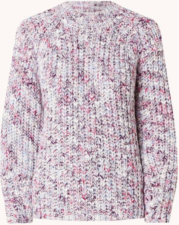 Selected Femme Dallas grofgebreide trui in alpaca wolblend met gemê, leerd dessin