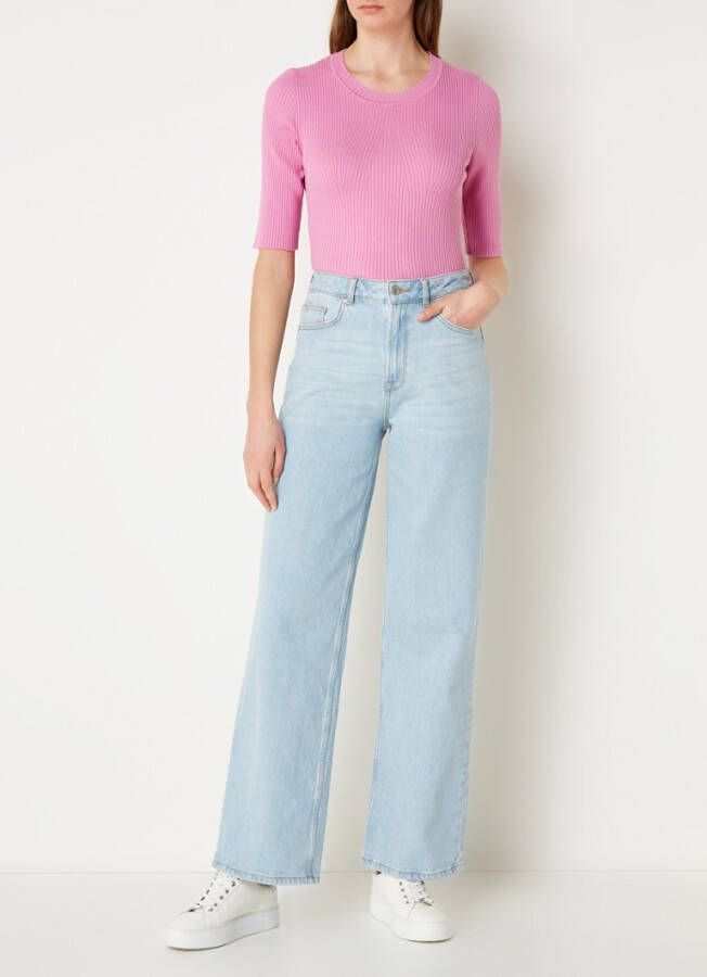 Selected Femme Truien Mala 2/4 Knit O Neck Paars