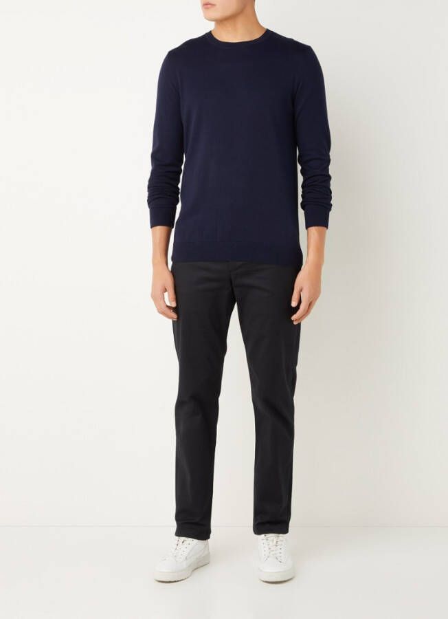 Selected Homme Donkerblauwe Trui Slhberg Crew Neck B