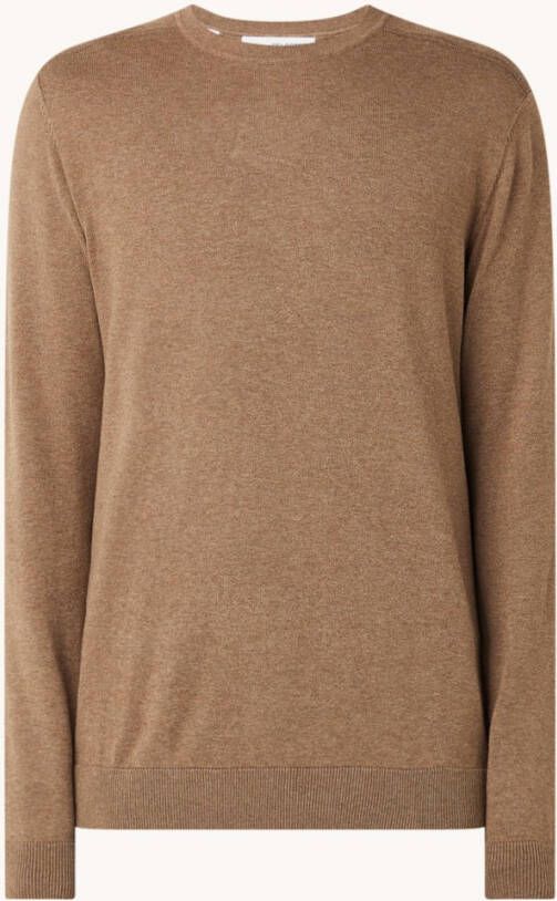 Selected Homme Fijngebreide pullover met ronde hals