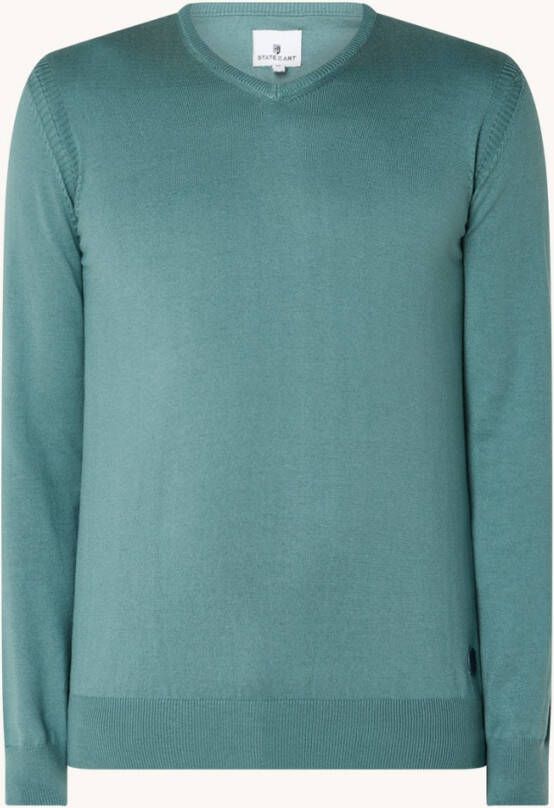 State of Art Fijngebreide pullover met V hals
