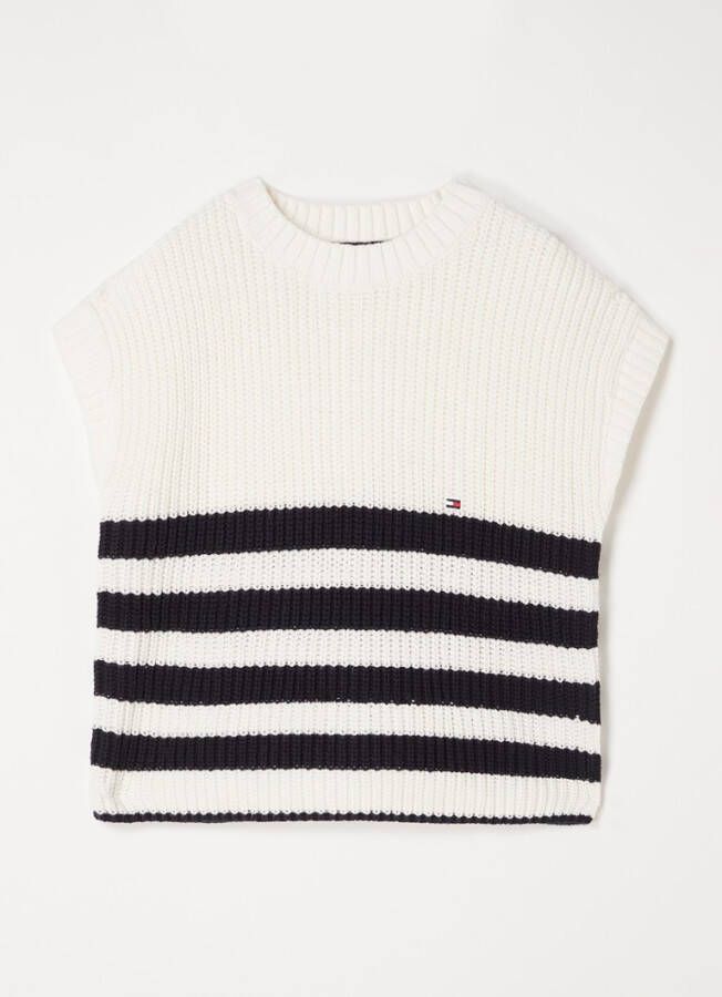 Tommy Hilfiger Grofgebreide spencer met streepprint